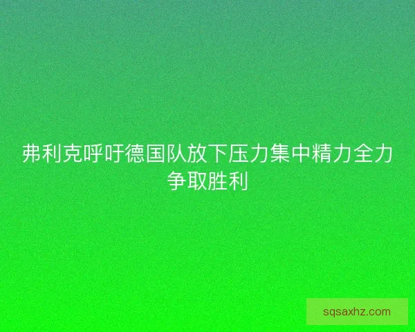 弗利克呼吁德国队放下压力集中精力全力争取胜利