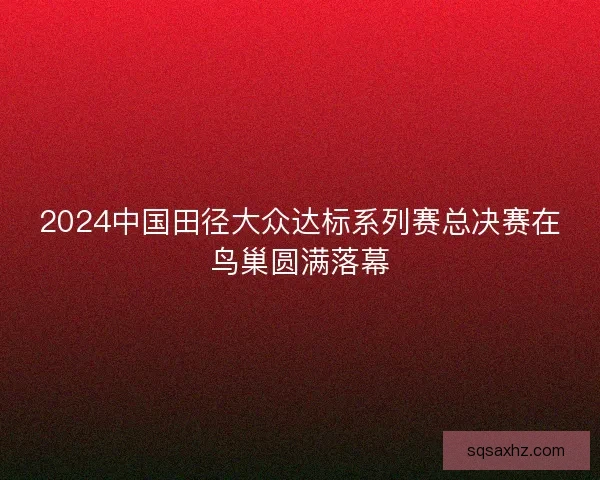 2024中国田径大众达标系列赛总决赛在鸟巢圆满落幕