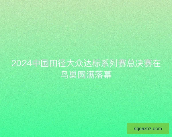 2024中国田径大众达标系列赛总决赛在鸟巢圆满落幕