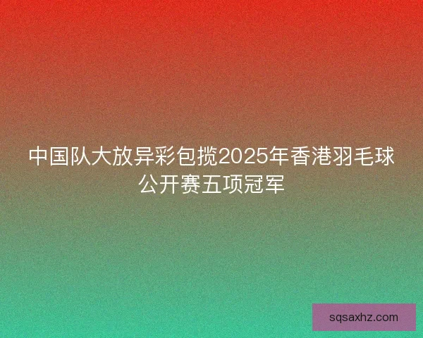 中国队大放异彩包揽2025年香港羽毛球公开赛五项冠军